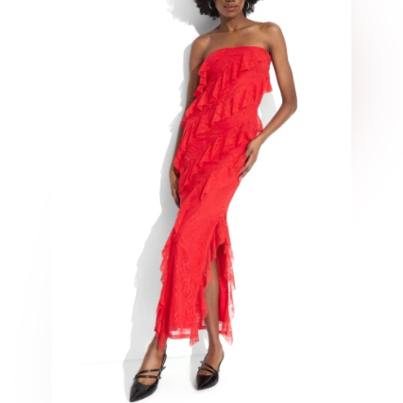 Target   Red Dress with Ruffles - Picture 1 of 8